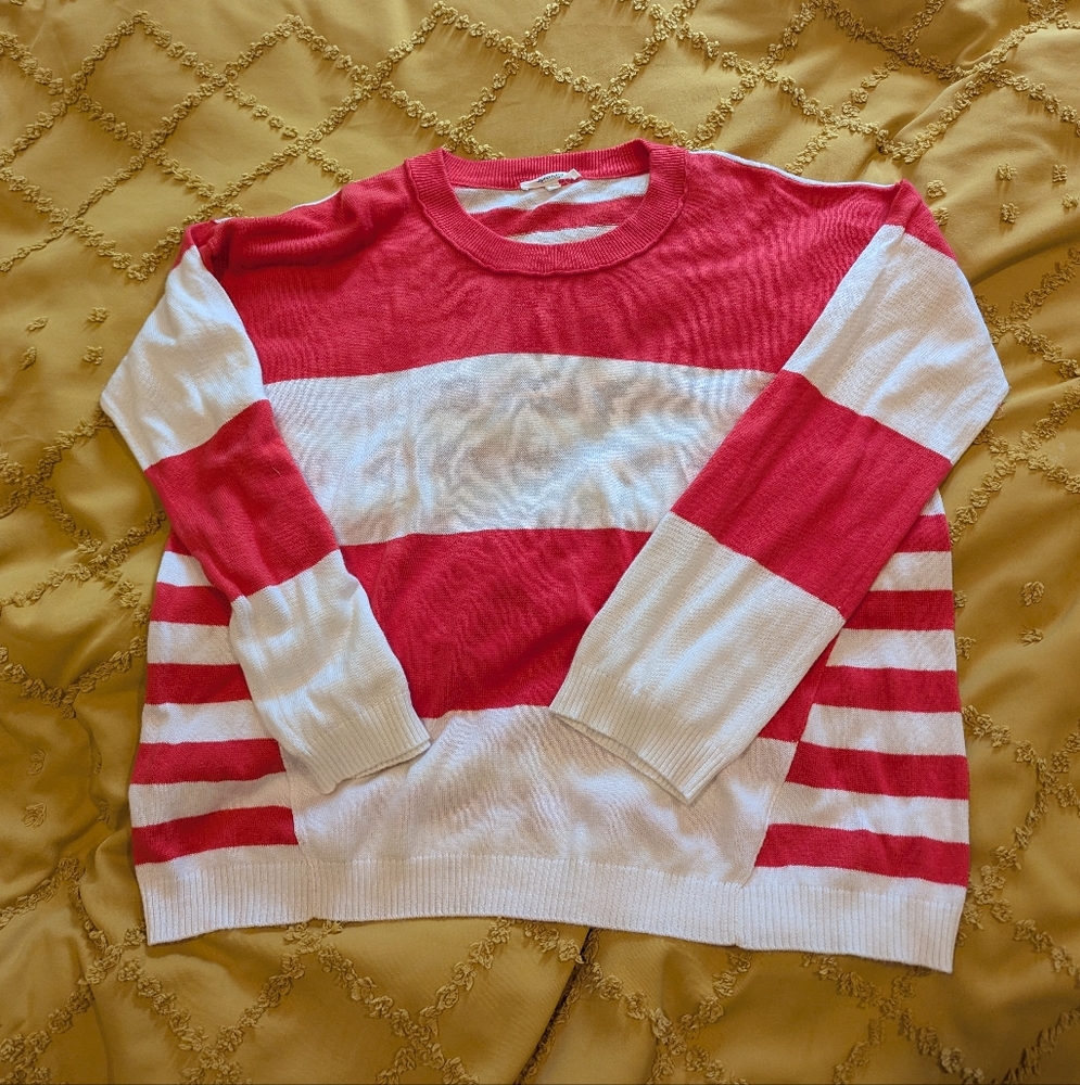 Splendid Red and White Striped Sweater